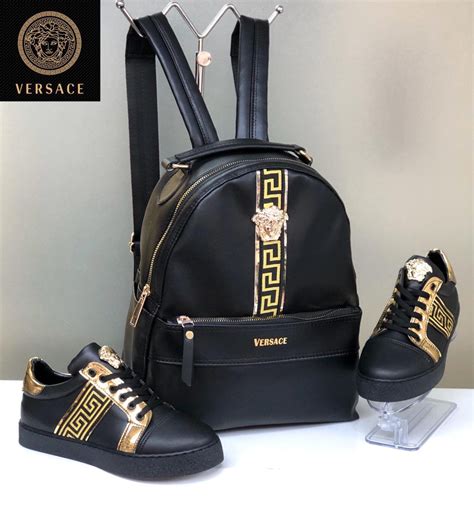 versace cream backpack|Versace gift set with backpack.